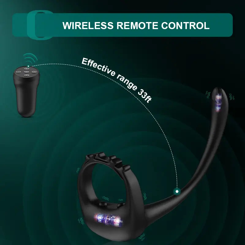 PR4: Adjustable Vibrating Cock Ring with 10 Vibration Modes & Prostate Stimulator