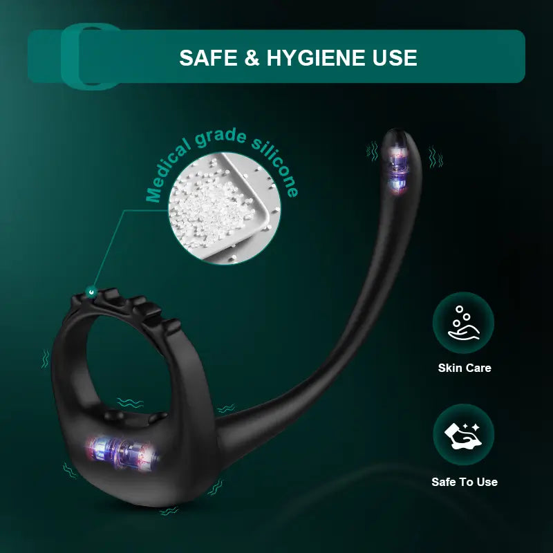 PR4: Adjustable Vibrating Cock Ring with 10 Vibration Modes & Prostate Stimulator