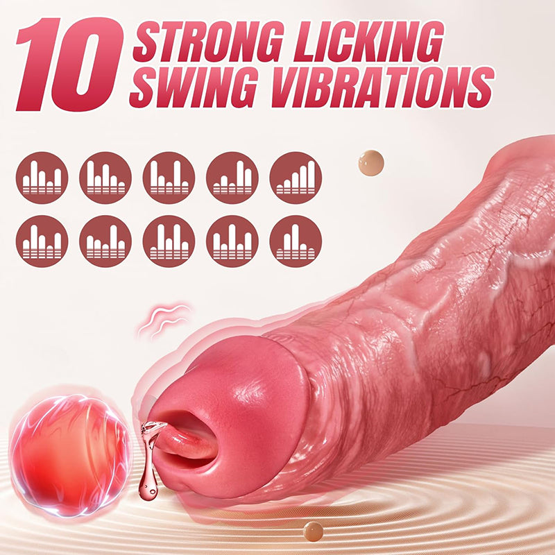 8.6" x 1.8" Best Vibrating Cock Sleeve with 10 Licking Vibration Modes