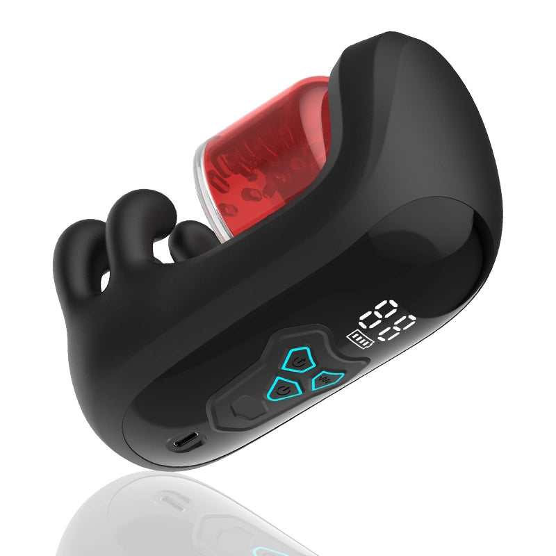 XG10: Bite & Rotation & Vibration Glans Trainer Masturbator