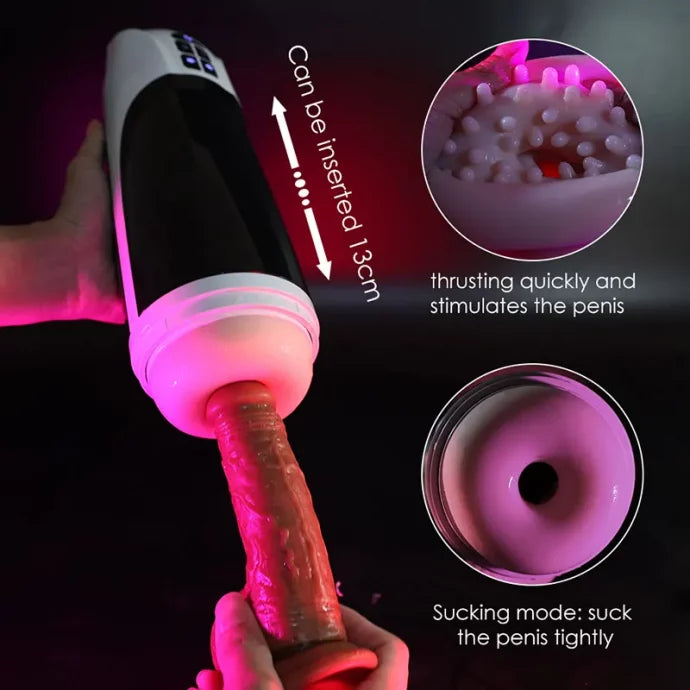 Thrusting and sucking mode with an insertable length of 13cm for deep stimulation
