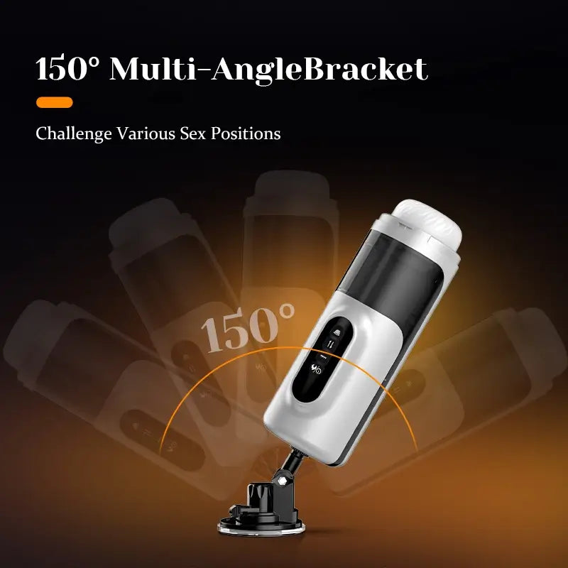 Hands-free masturbator with 150° multi-angle bracket for versatile positions.