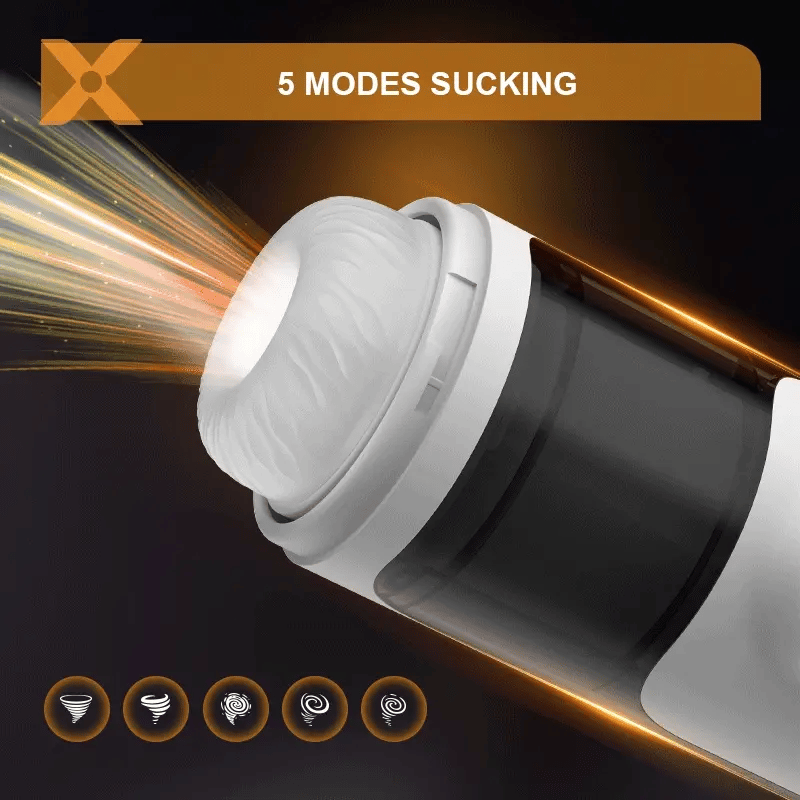 5 modes of sucking for the hands-free masturbator with various suction settings.
