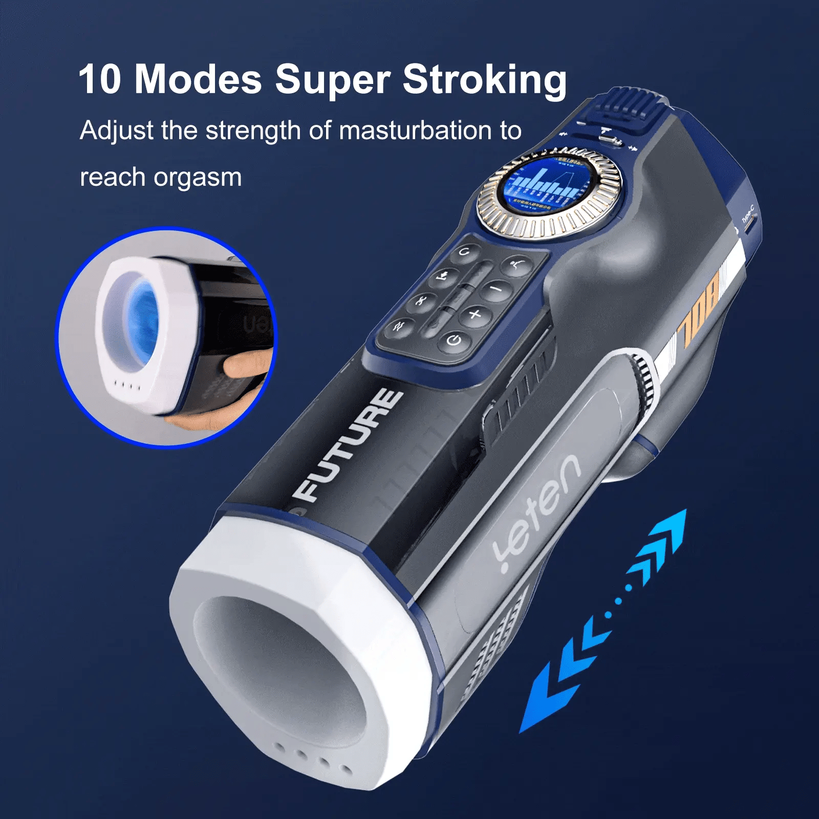 Leten Future Pro 708 Male Masturbator with Super Stroking Mode for Customizable Stimulation