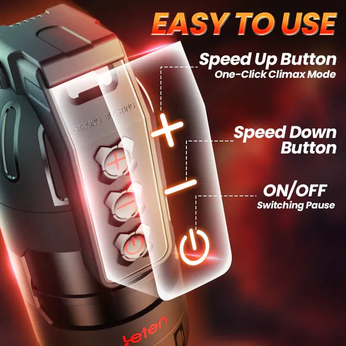 Leten Powerful Blasting: 10 Vibrating Male Masturbator APP Control