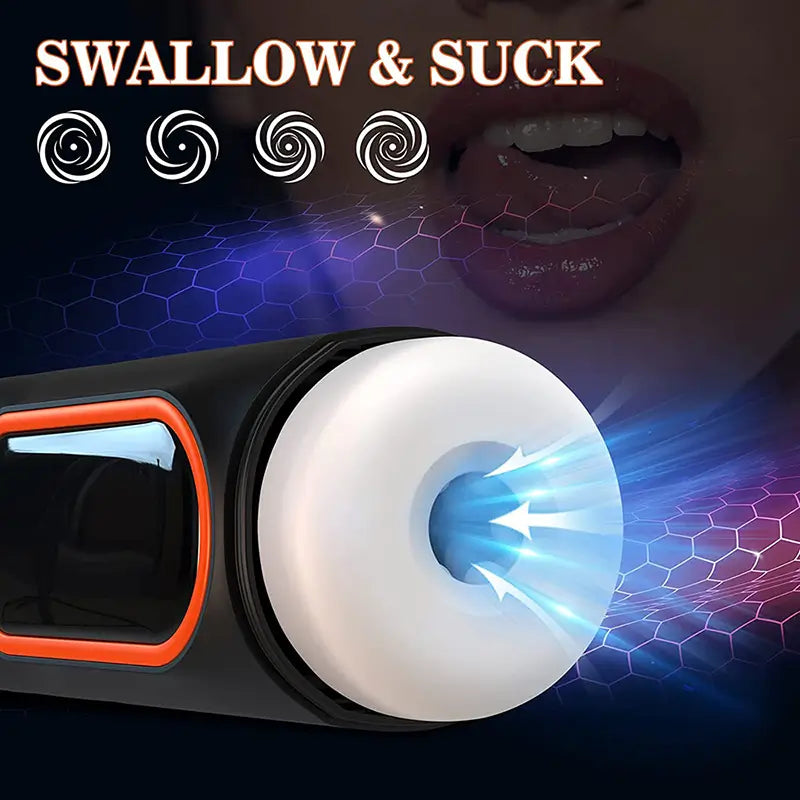 Male masturbator with swallow and suck features