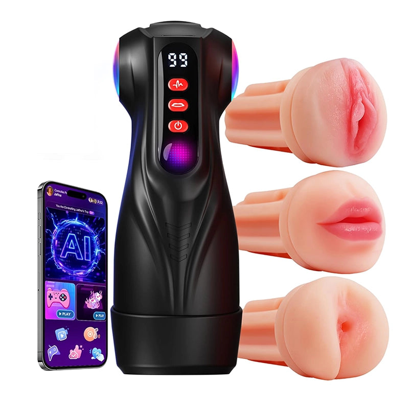 XV11: APP Control Men Masturbator with 9 Sucking & Vibrating 3 Sleeves