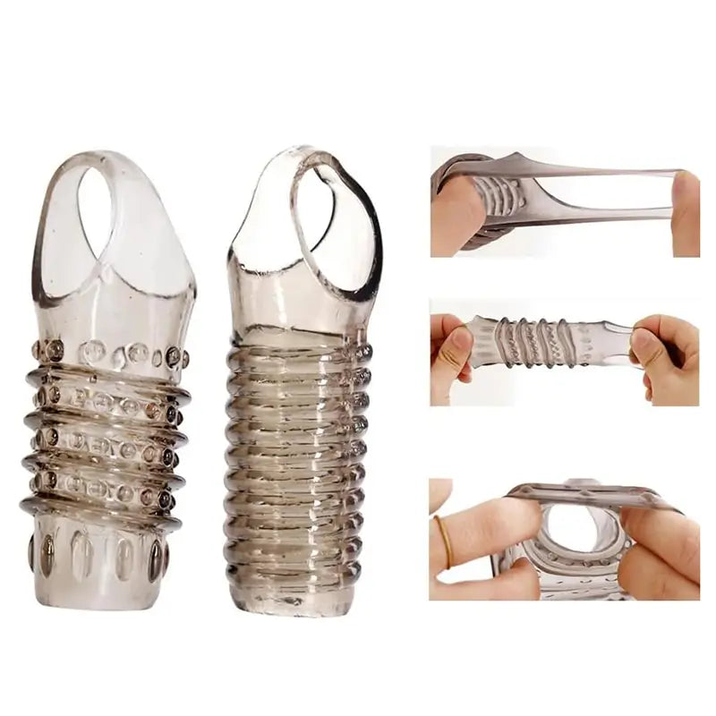 2 Pcs Open Ended Cock Sleeve