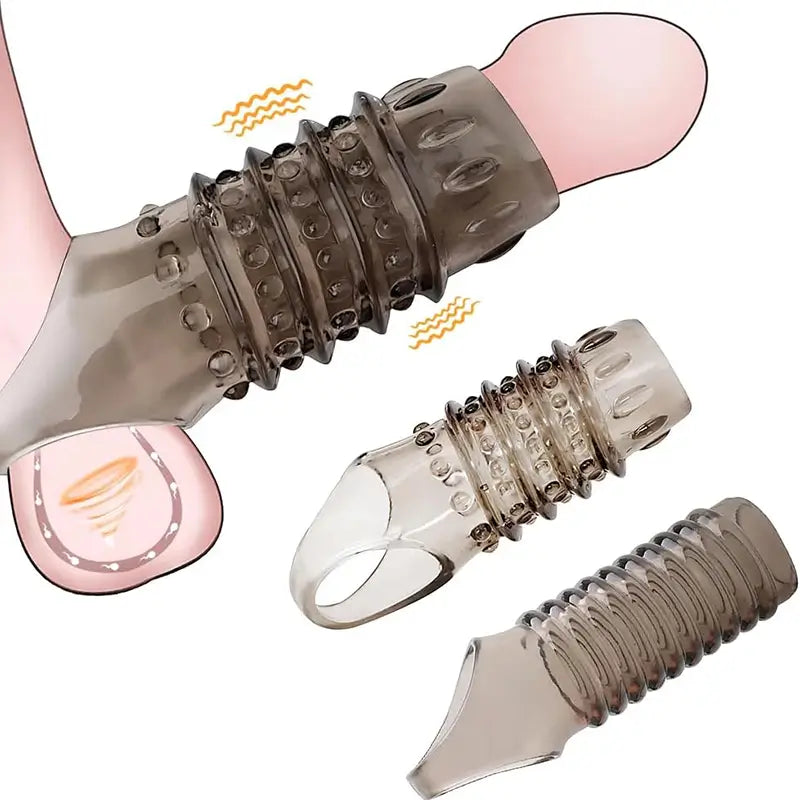 2 Pcs Open Ended Cock Sleeve