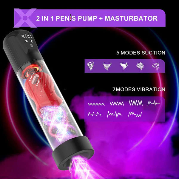XP4 Plus: 7 Vibrating & 5 Sucking Penis Pump Extender