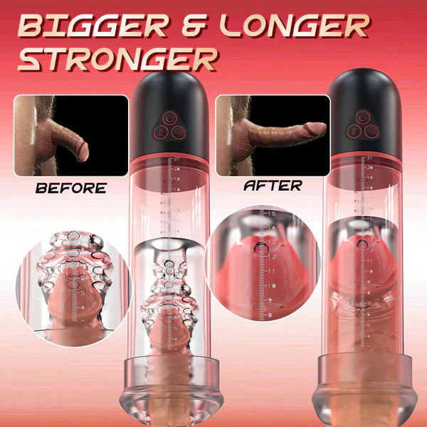 XP13: Vibrating & Sucking Penis Pump 2 In 1 Masturbator