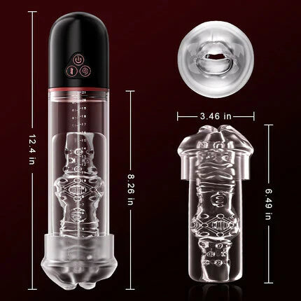 XP13: Vibrating & Sucking Penis Pump 2 In 1 Masturbator