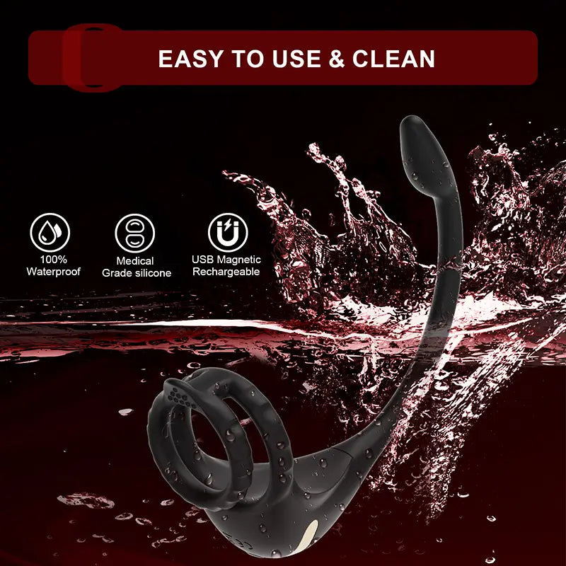 PM2: Remote or App Control Prostate Massager with Penis Ring