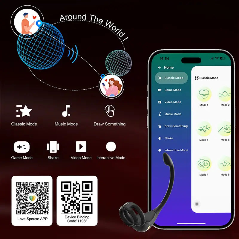 PM2: Remote or App Control Prostate Massager with Penis Ring