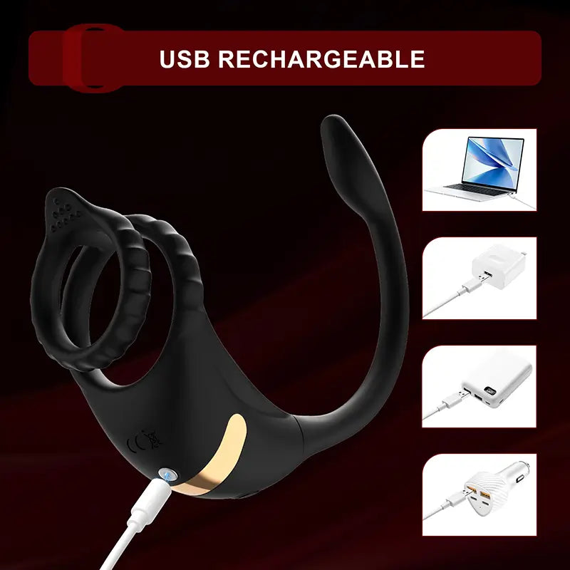 PM2: Remote or App Control Prostate Massager with Penis Ring