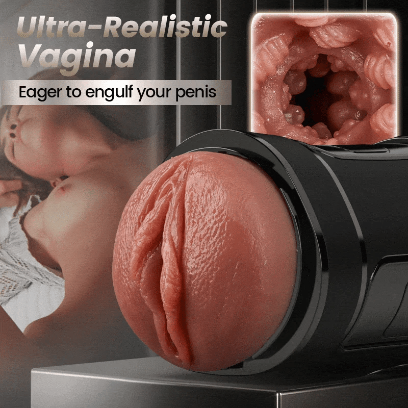 XV8: Realistic Electric Pocket Vagina Masturbator with 10 Vibrations 5 Suctions