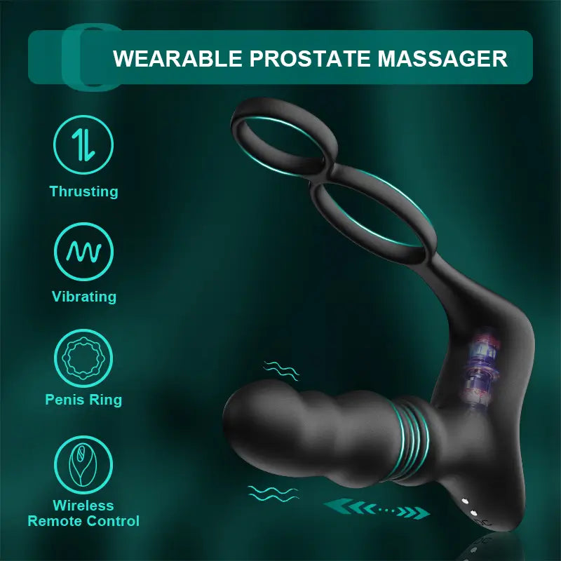 PM9: Wearable Remote Control Prostate Massager With 9 Thrusting & Vibrating Modes