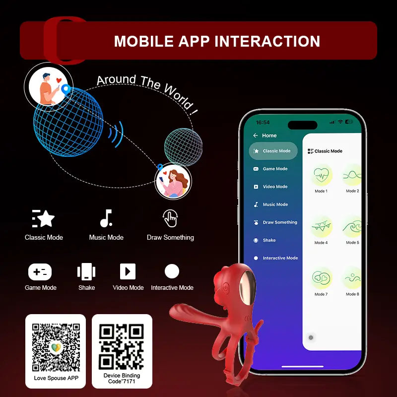 PR8: Rose Cock Ring with Dual Motors & 10 Vibration Modes for Couples