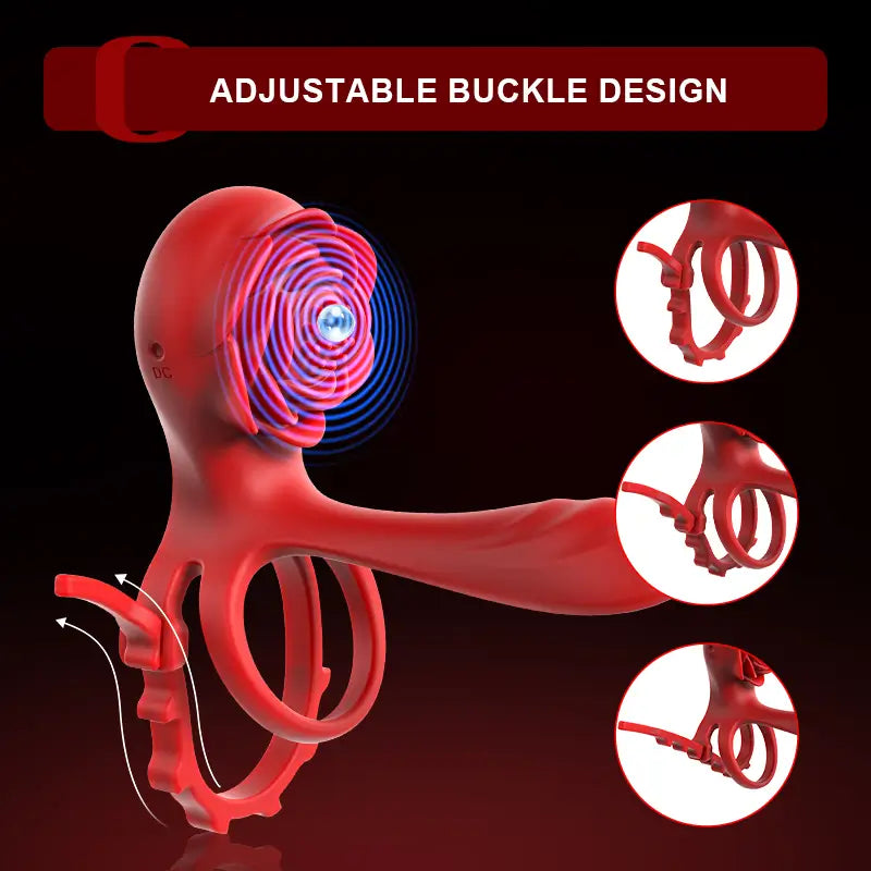 PR8: Rose Cock Ring with Dual Motors & 10 Vibration Modes for Couples