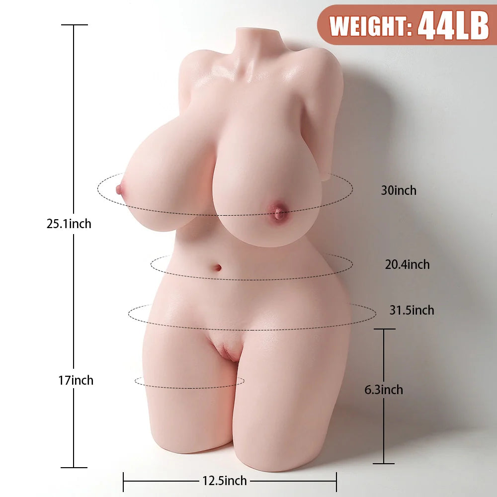 Jenny: 44LB Life Size BBW Full Silicone Torso Sex Doll Bubble Butt Big Boobs
