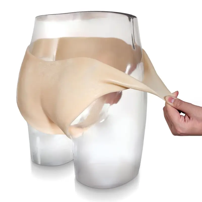 7.08" X 2" Silicone Hollow Strap On Penis Extension with Moving Balls