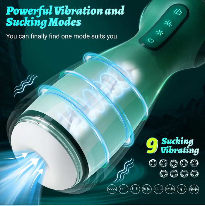 XS7: Sucking Male Masturbator with 6 Modes Suction Vibration Voice & Airbag Squeeze
