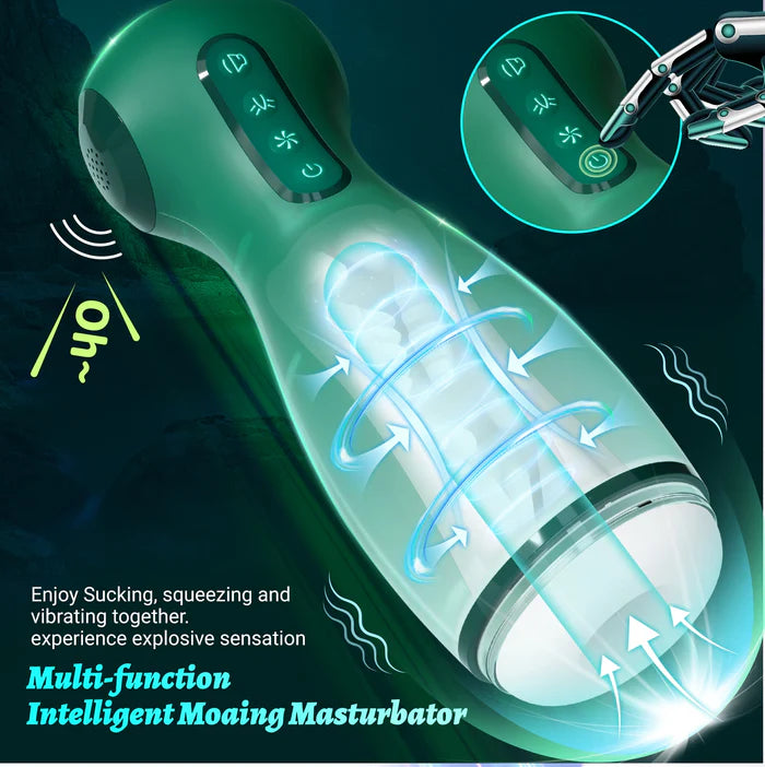 XS7: Sucking Male Masturbator with 6 Modes Suction Vibration Voice & Airbag Squeeze