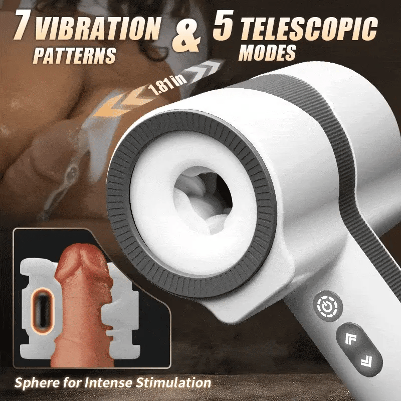 XR17: Auto 5 Telescopic Rotation 7 Vibrating Modes Male Masturbator Cup