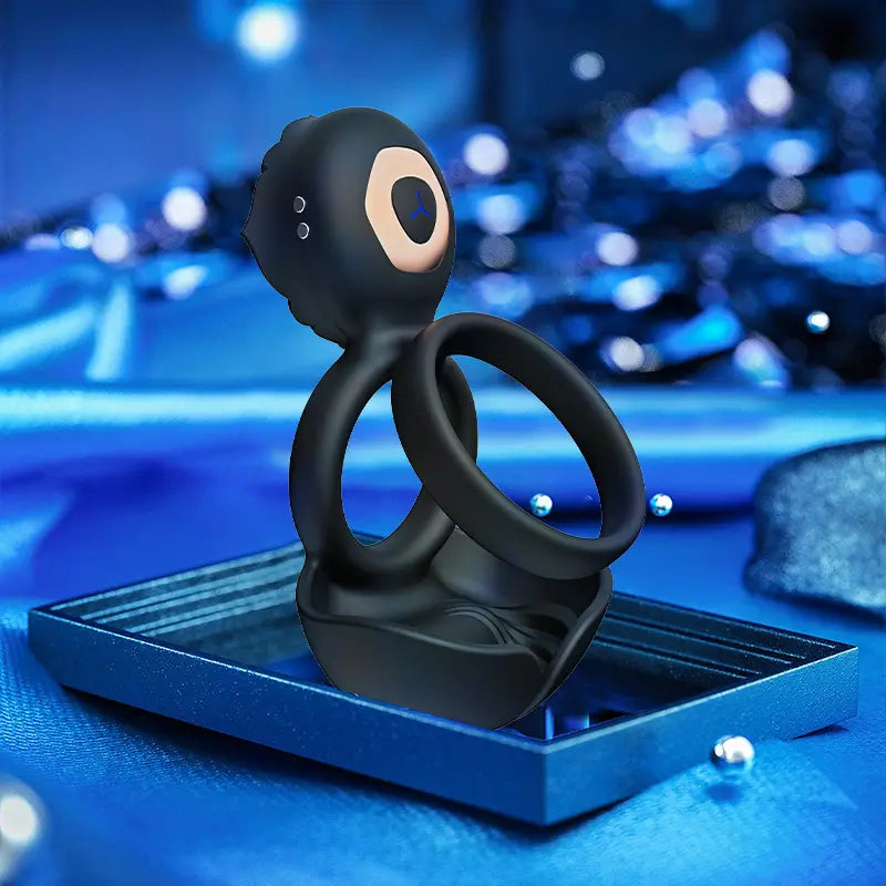 PR5: Vibrating Testicle Taint Clitoral Stimulator 3 In 1 Cock Ring