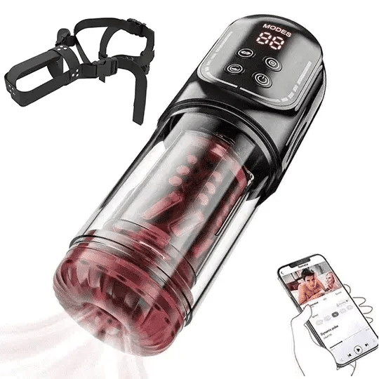 XR4 Pro: App-Control Waterproof Thrusting Rotating Sucking Vibrating Licking Blowjob Masturbator