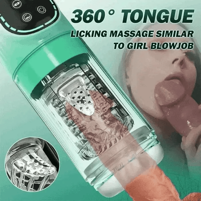 360° tongue licking massage similar to a girl's blowjob, designed to provide an incredibly realistic experience.