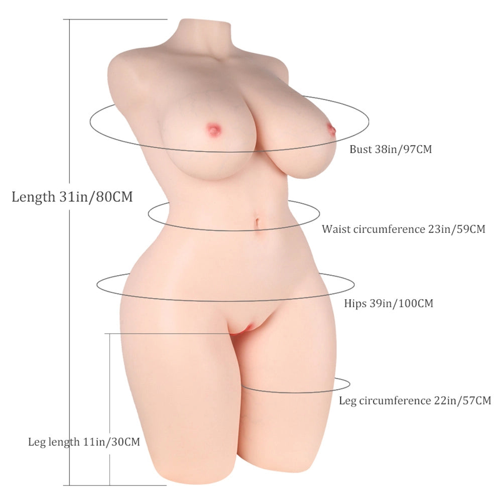 Susanna: 68.34LB BBW Silicone Sex Torso with Big Boobs and But