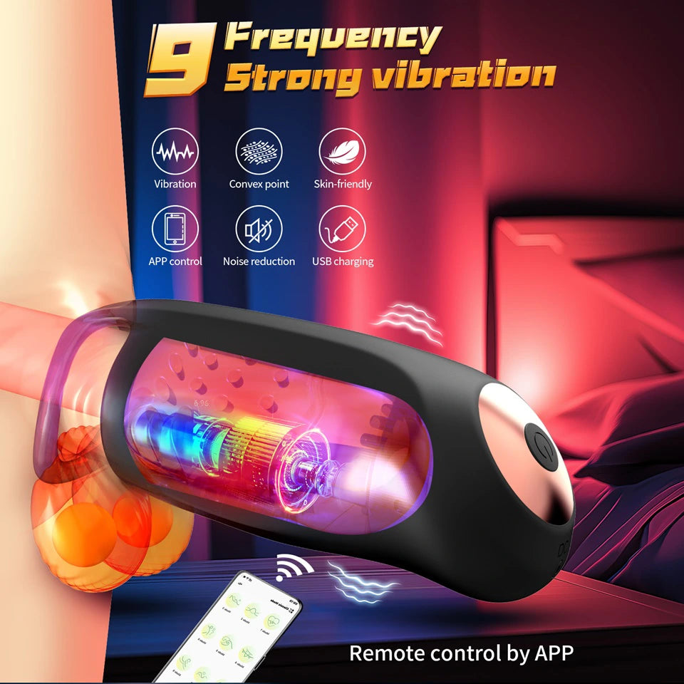 XG4: App Control Dual Motor Penis Trainer Ring with 9-frequency Pulse Mode