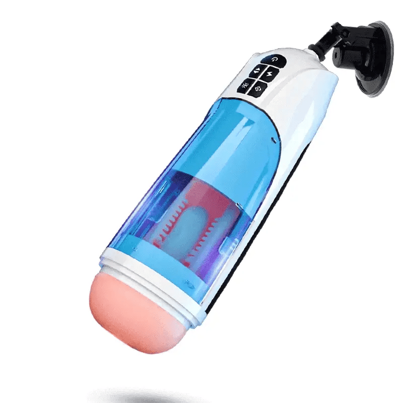 Hands-free masturbator with a detailed inner texture for intense pleasure.