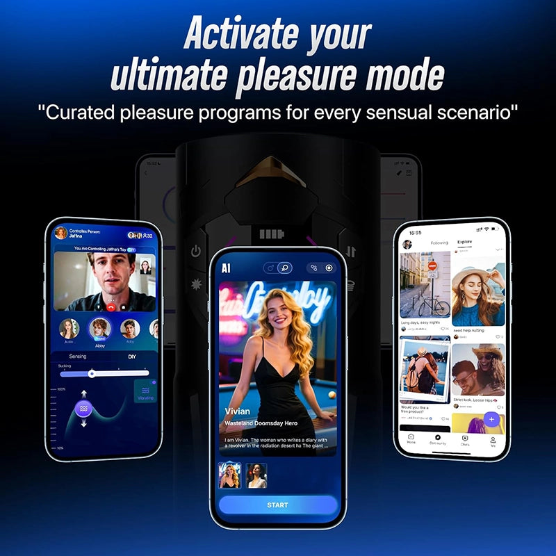 XT4: Hands Free Masturbators with 7 Thrusting & Sucking & Vibration Modes
