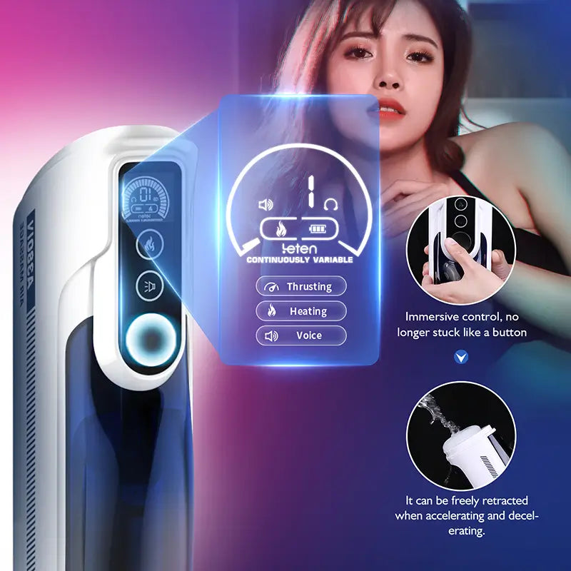 Leten A380 Pro: 10 Thrusting & Rocking Modes Realistic Male Stroker with Heating Voice