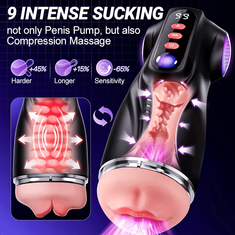 XV11: APP Control Men Masturbator with 9 Sucking & Vibrating 3 Sleeves