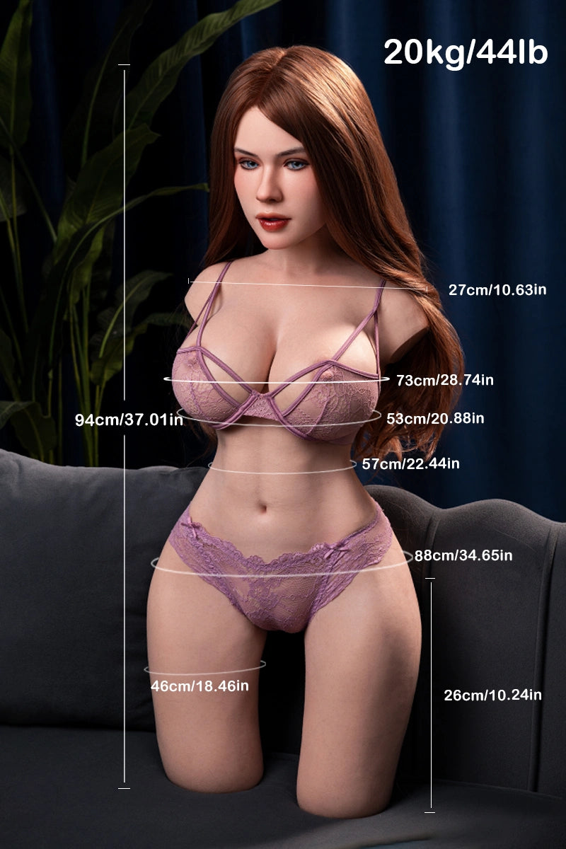 Nina: 44LB Realistic Gel Breast Silicone Sex Doll with ROS Head