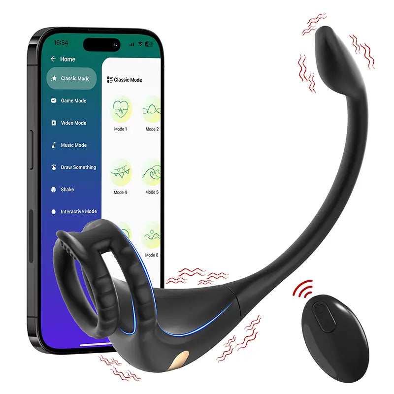 PM2: Remote or App Control Prostate Massager with Penis Ring