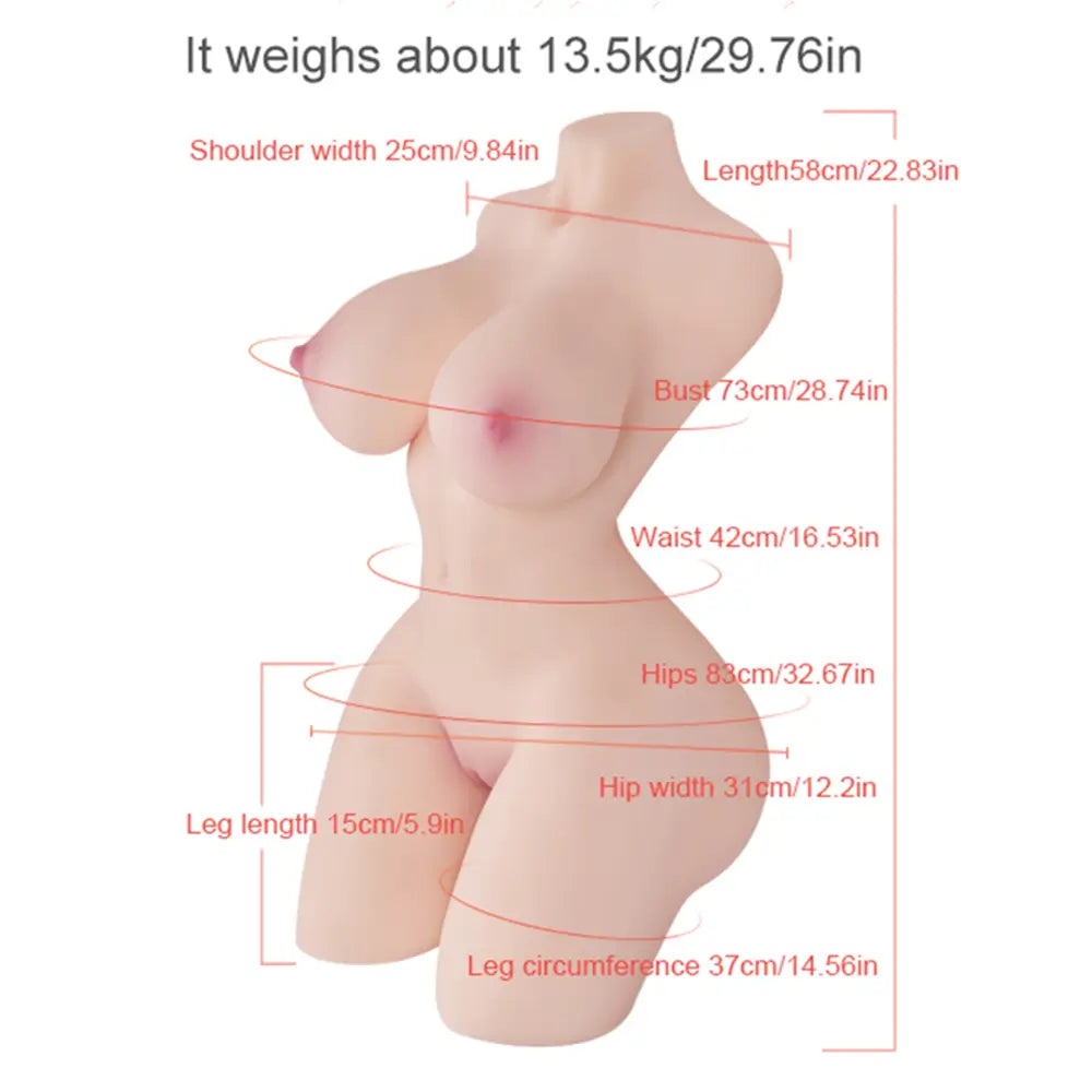 Zenobia: 29.76LB Half Torso Sex Doll For Men