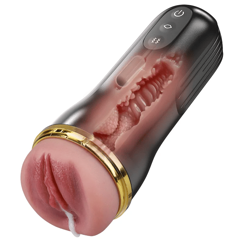 XV6: Realistic Vibrating Pocket Pussy Masturbator with 10 Vibration Modes