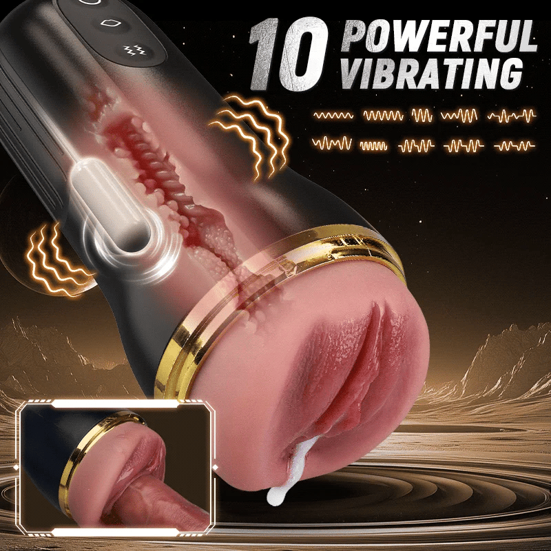 XV6: Realistic Vibrating Pocket Pussy Masturbator with 10 Vibration Modes