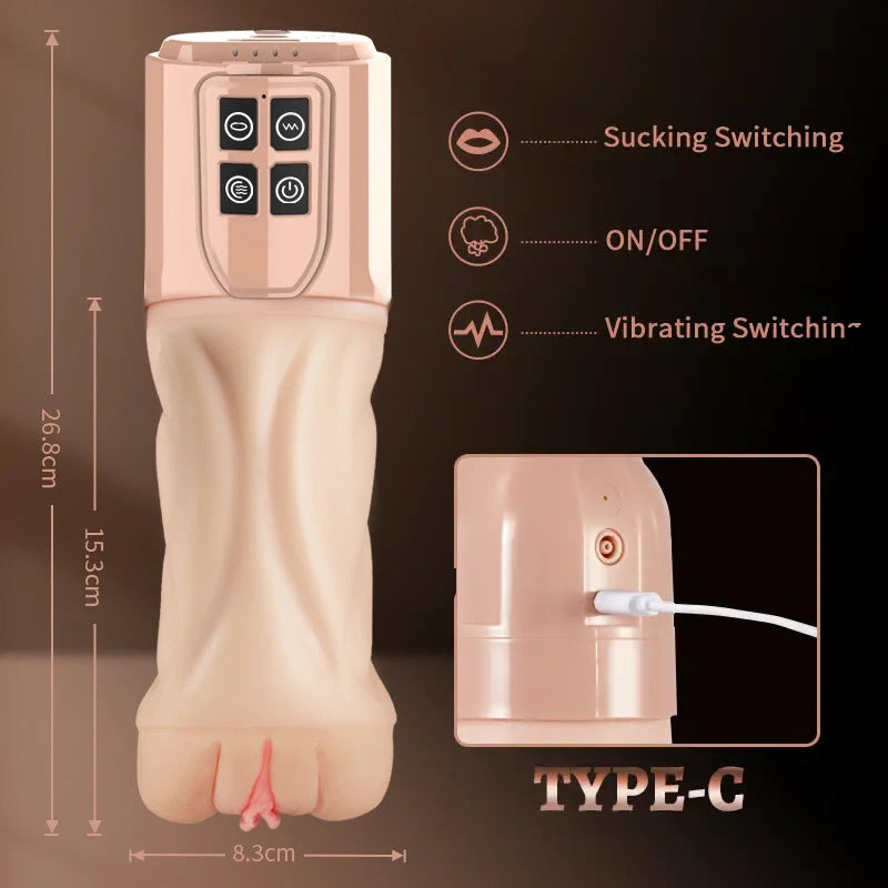 XV7: Realistic 10 Vibrating 5 Sucking Pocket Pussy