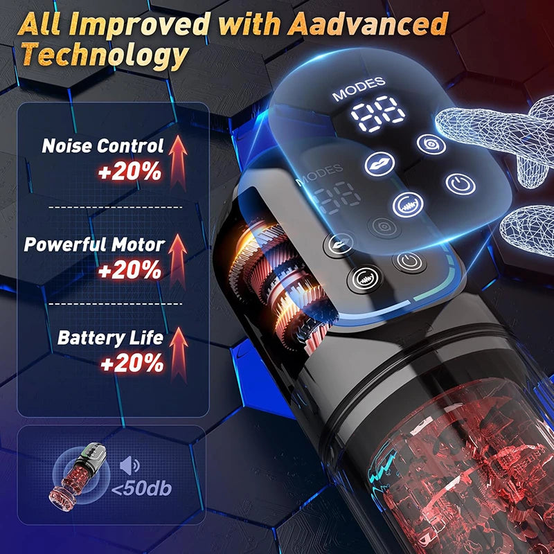 XR4 Pro: App-Control Waterproof Thrusting Rotating Sucking Vibrating Licking Blowjob Masturbator