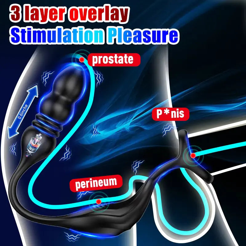 PM6: Wearable Prostate Massager with 9 Thrusting & Vibrating