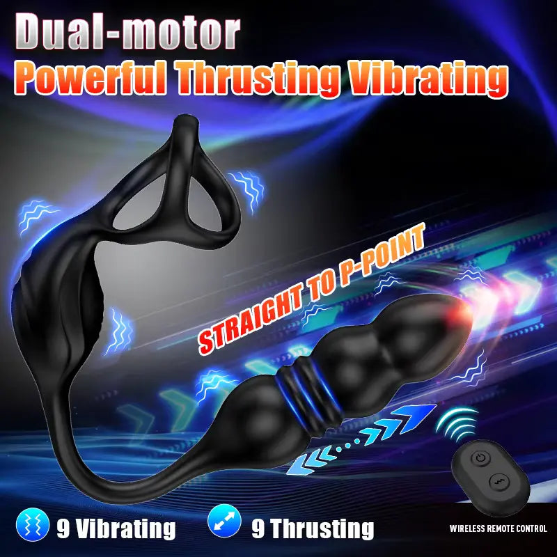 PM6: Wearable Prostate Massager with 9 Thrusting & Vibrating
